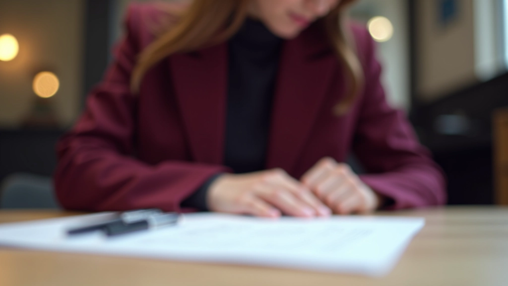 Geschäftsfrau unterschreibt Arbeitsvertrag mit zwei Kugelschreibern auf Schreibtisch