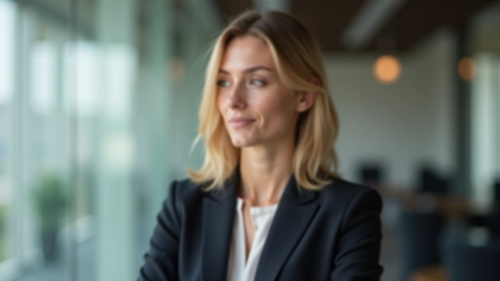 Geschäftsfrau mit Brille und Notizbuch denkt über finanzielle Planung nach